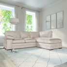 Chatham L-Shape (Right) Corner Sofa, Ivory Aura Velvet