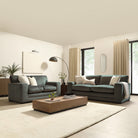 Manhattan 3+2 Seater Sofa Set, Moss Green Aura Velvet