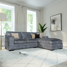 Manhattan L-Shape (Right) Corner Sofa, Grey Aura Velvet