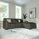 Manhattan L-Shape (Right) Corner Sofa, Moss Green Aura Velvet