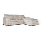 Manhattan L-Shape (Right) Corner Sofa, Ivory Aura Velvet