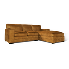 Manhattan L-Shape (Right) Corner Sofa, Mustard Aura Velvet