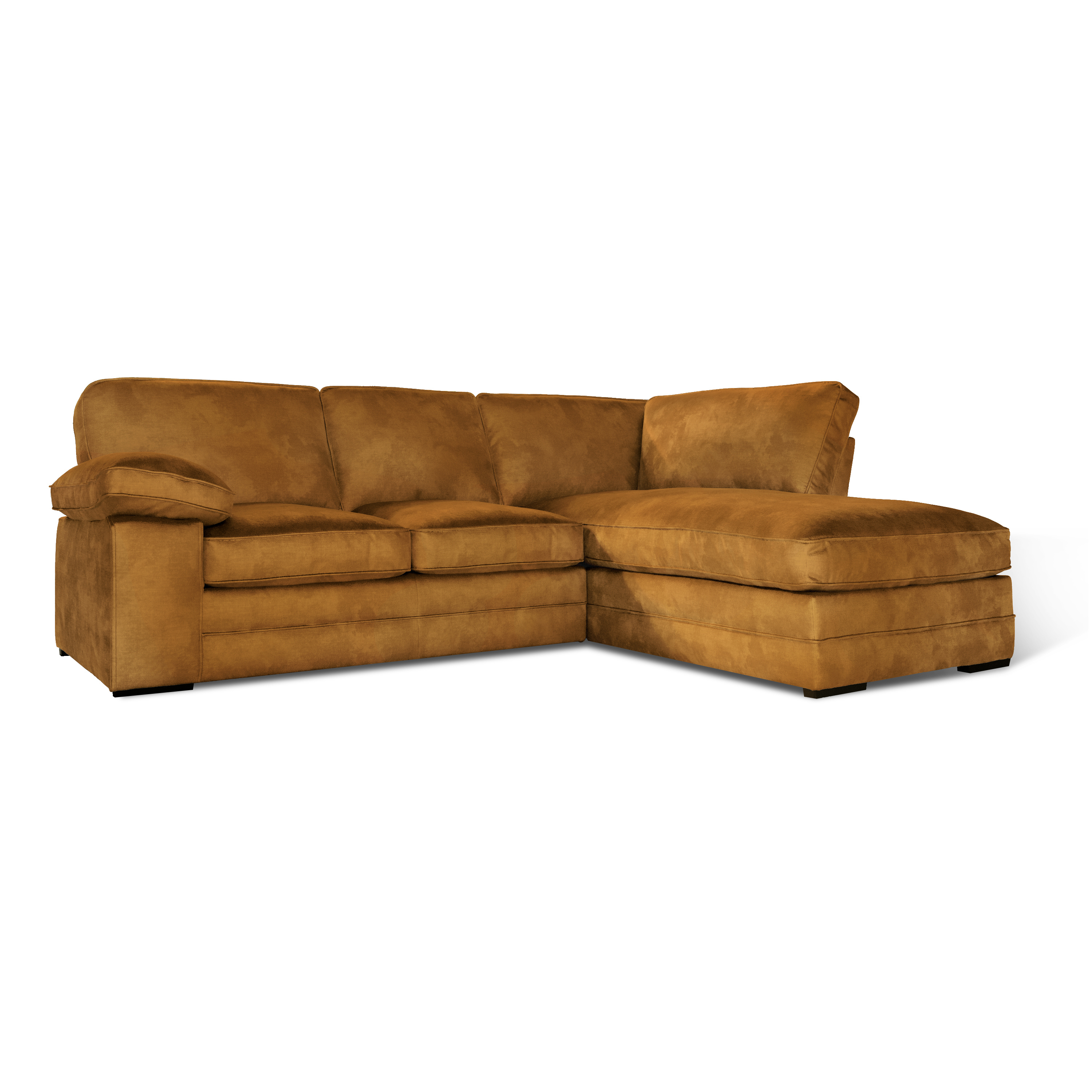 Chatham L-Shape (Right) Corner Sofa, Mustard Aura Velvet