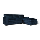 Manhattan L-Shape (Right) Corner Sofa, Blue Aura Velvet