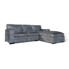 Manhattan L-Shape (Right) Corner Sofa, Grey Aura Velvet