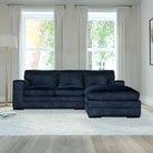 Manhattan L-Shape (Right) Corner Sofa, Blue Aura Velvet