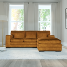 Manhattan L-Shape (Right) Corner Sofa, Mustard Aura Velvet