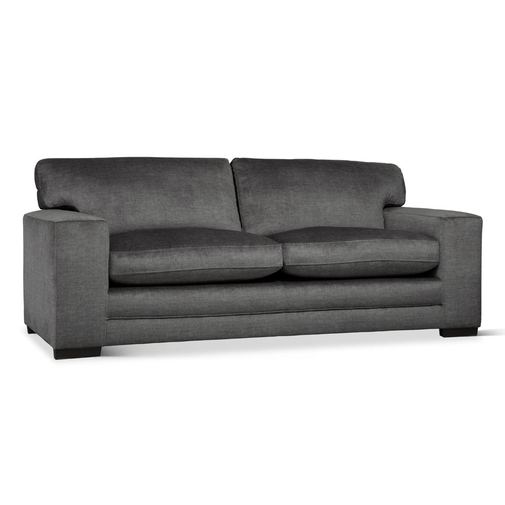 Manhattan 3 Seater Sofa, Grey Aura Velvet