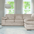 Chatham L-Shape (Right) Corner Sofa, Ivory Aura Velvet