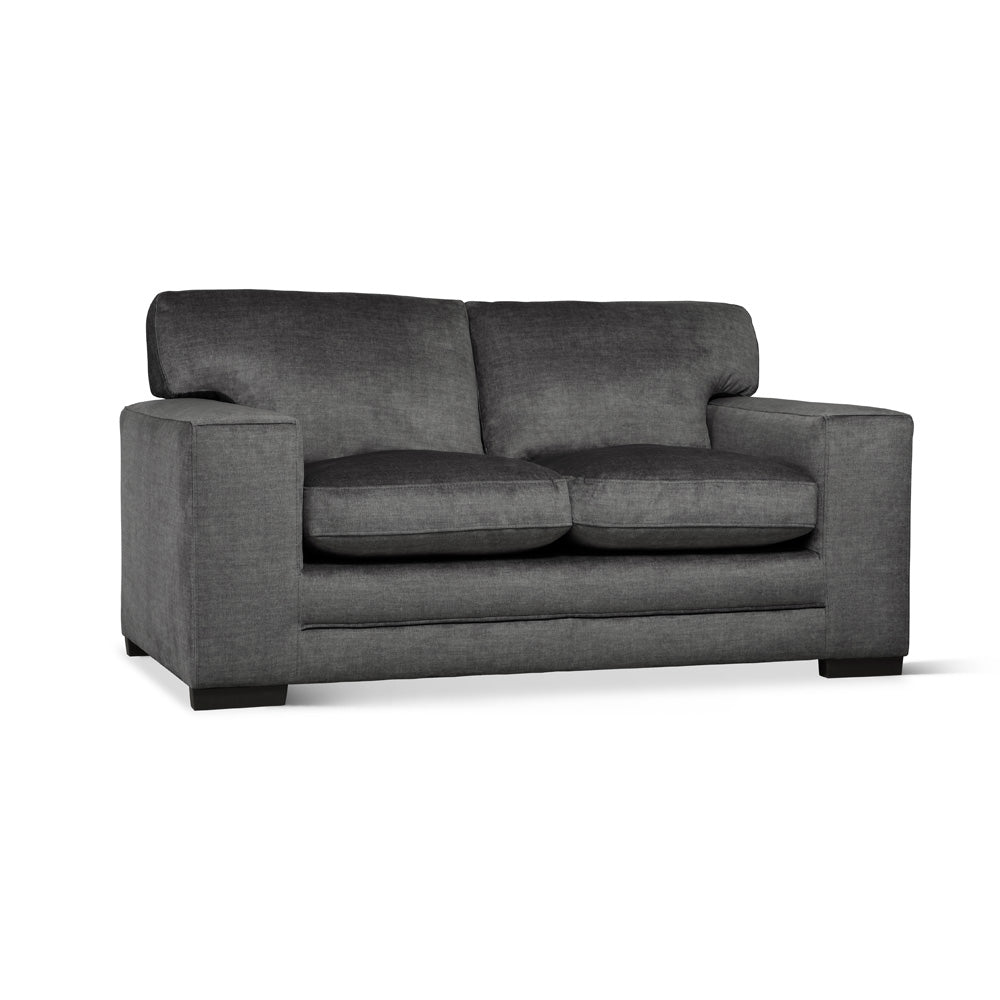 Manhattan 2 Seater Sofa, Grey Aura Velvet