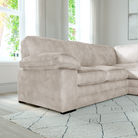 Chatham L-Shape (Right) Corner Sofa, Ivory Aura Velvet