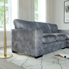 Manhattan L-Shape (Right) Corner Sofa, Grey Aura Velvet