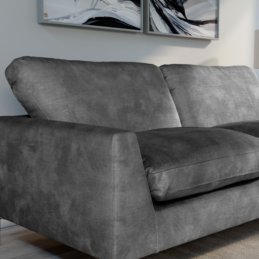 Lexi 2 Seater Sofa, Grey Aura Velvet