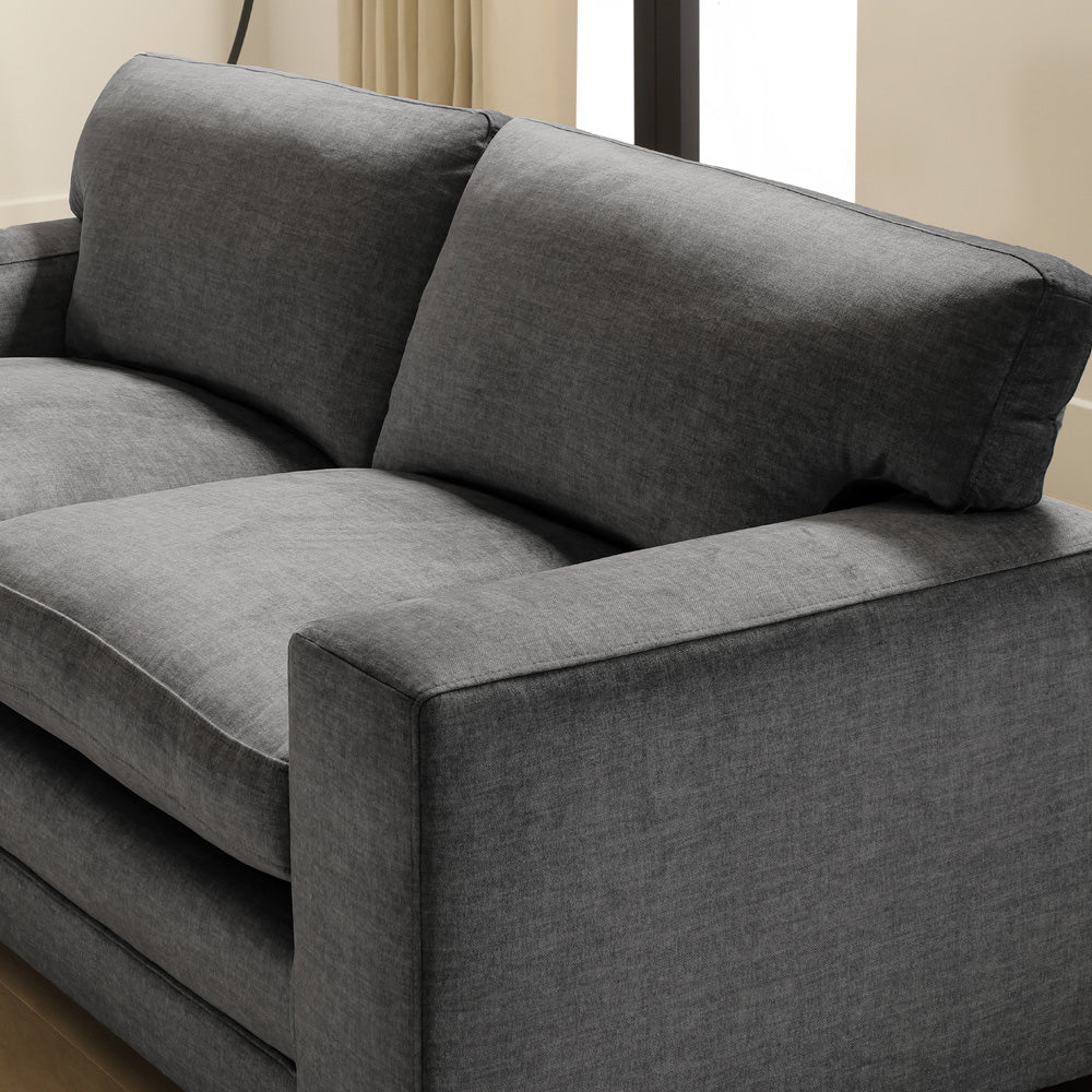 Manhattan 2 Seater Sofa, Grey Aura Velvet