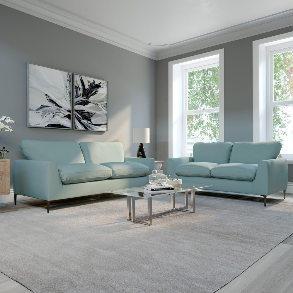 Lexi 3+2 Seater Sofa Set, Sage Fine Linen-Weave