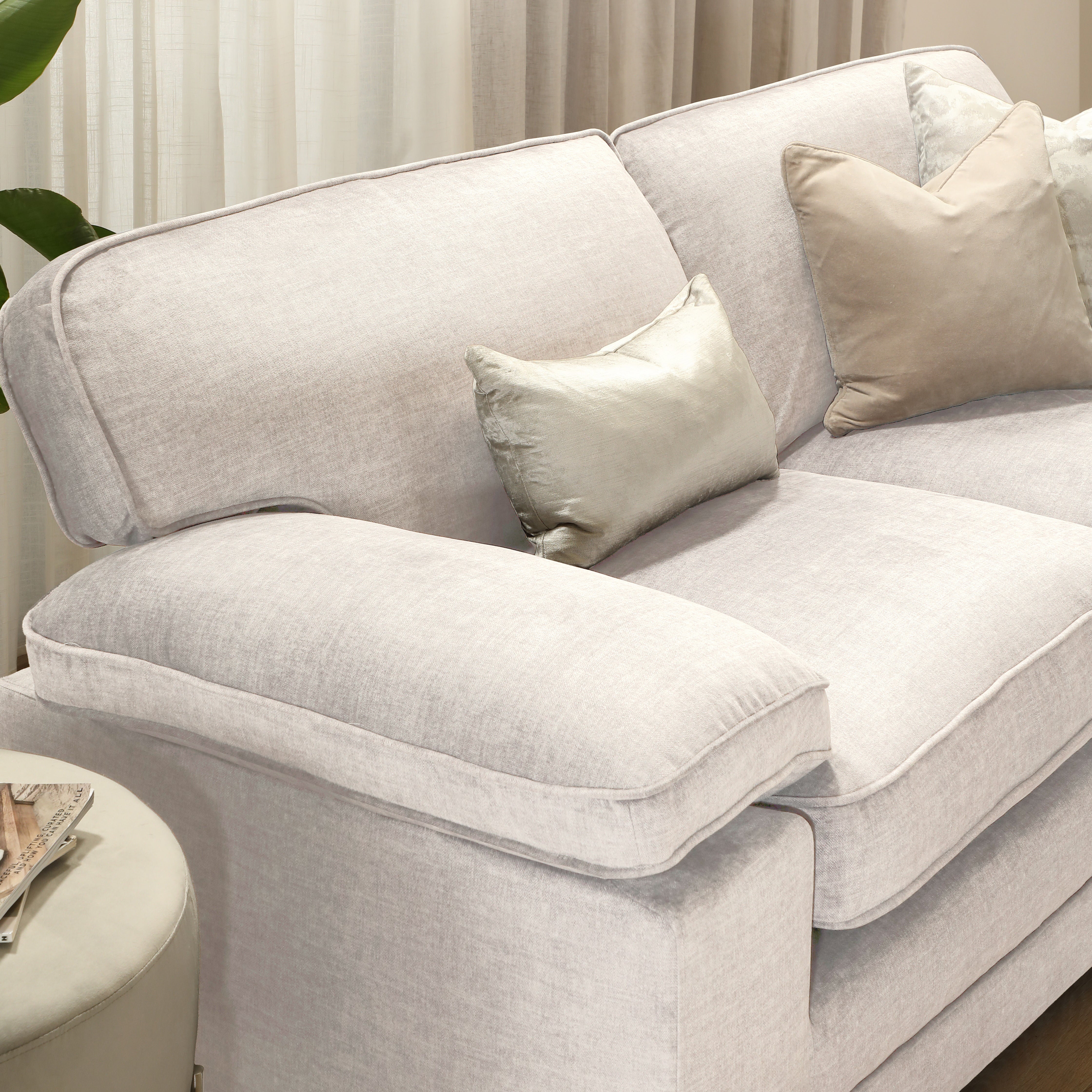 Chatham 2 Seater Sofa, Ivory Aura Velvet