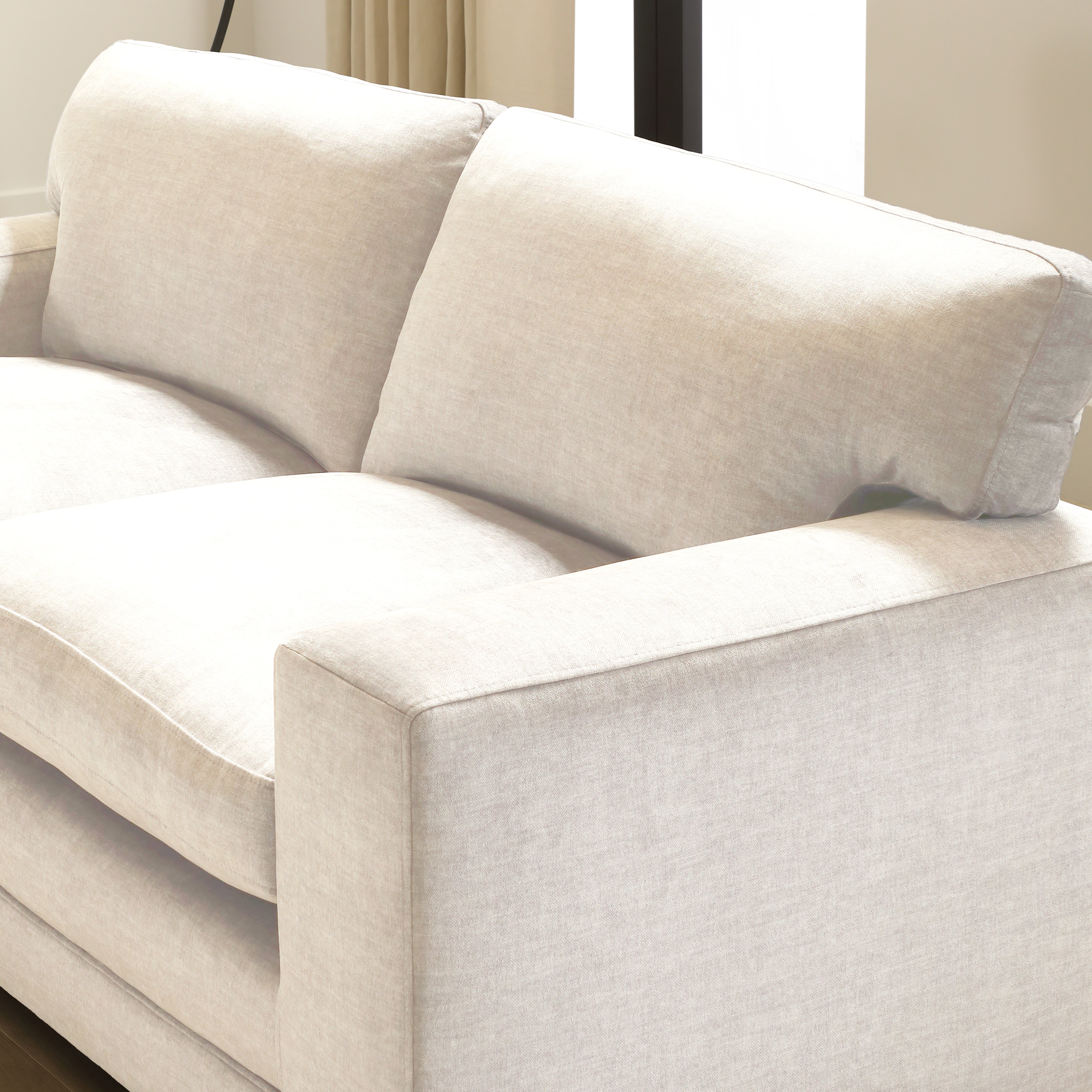 Manhattan 2 Seater Sofa, Ivory Aura Velvet