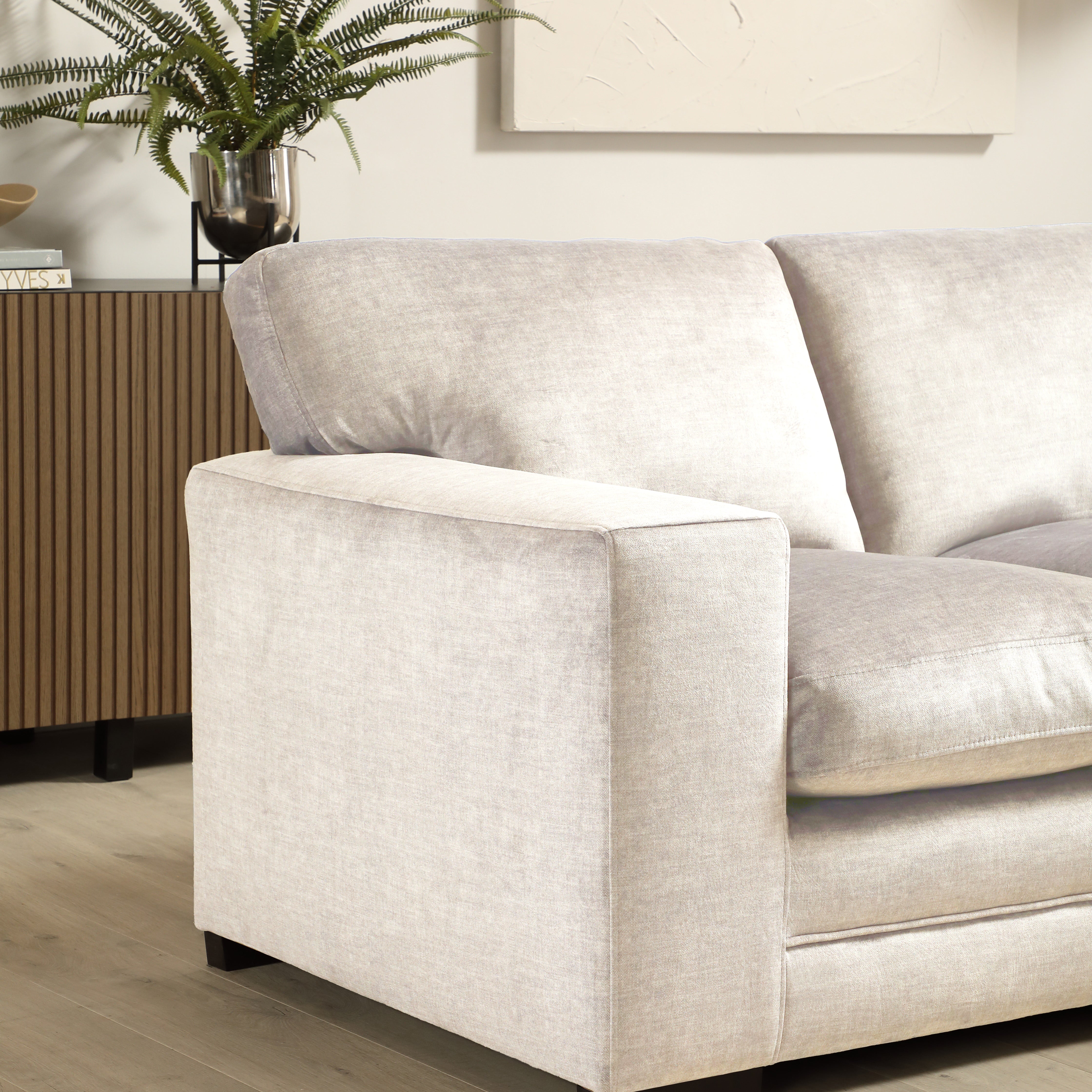 Manhattan 2 Seater Sofa, Ivory Aura Velvet