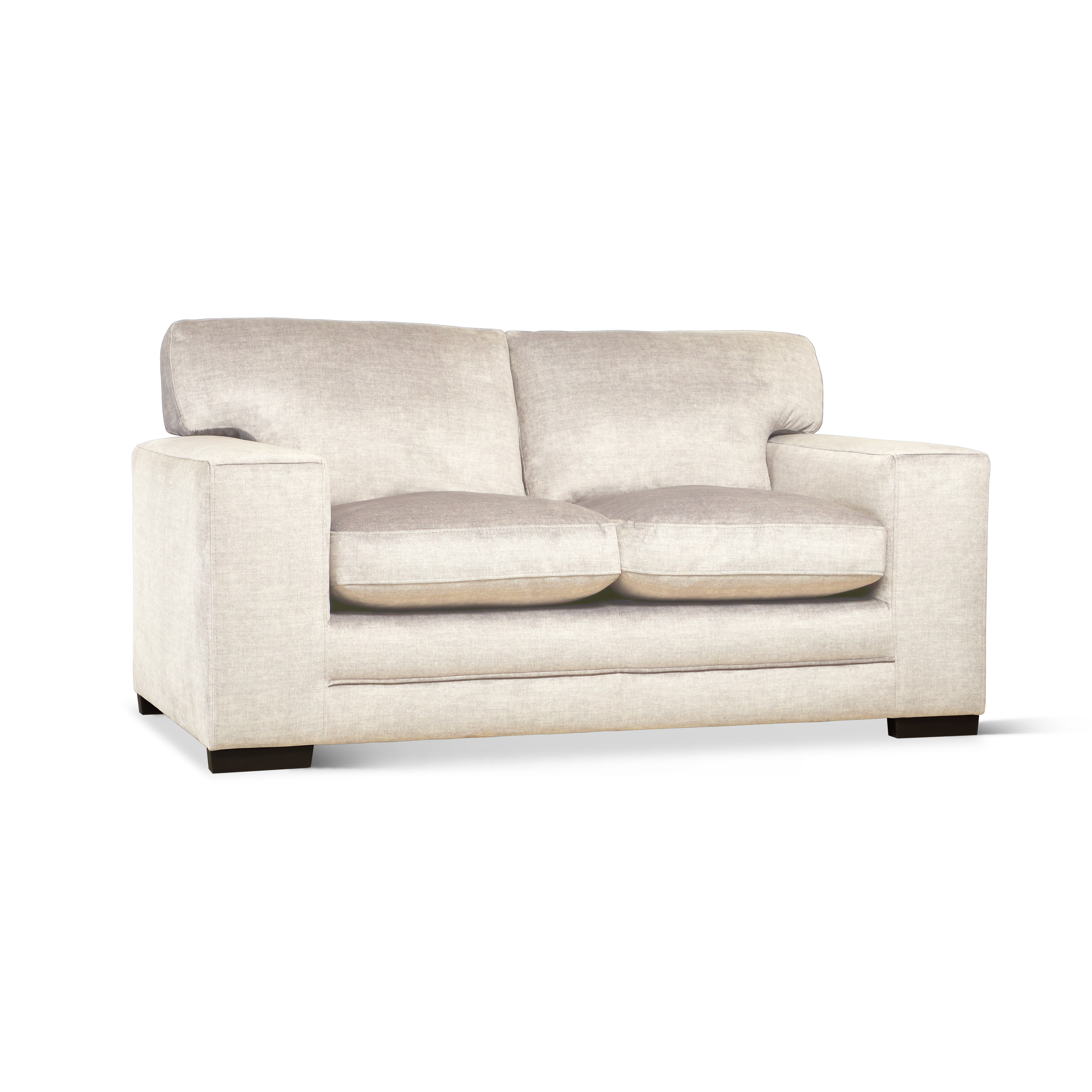 Manhattan 2 Seater Sofa, Ivory Aura Velvet