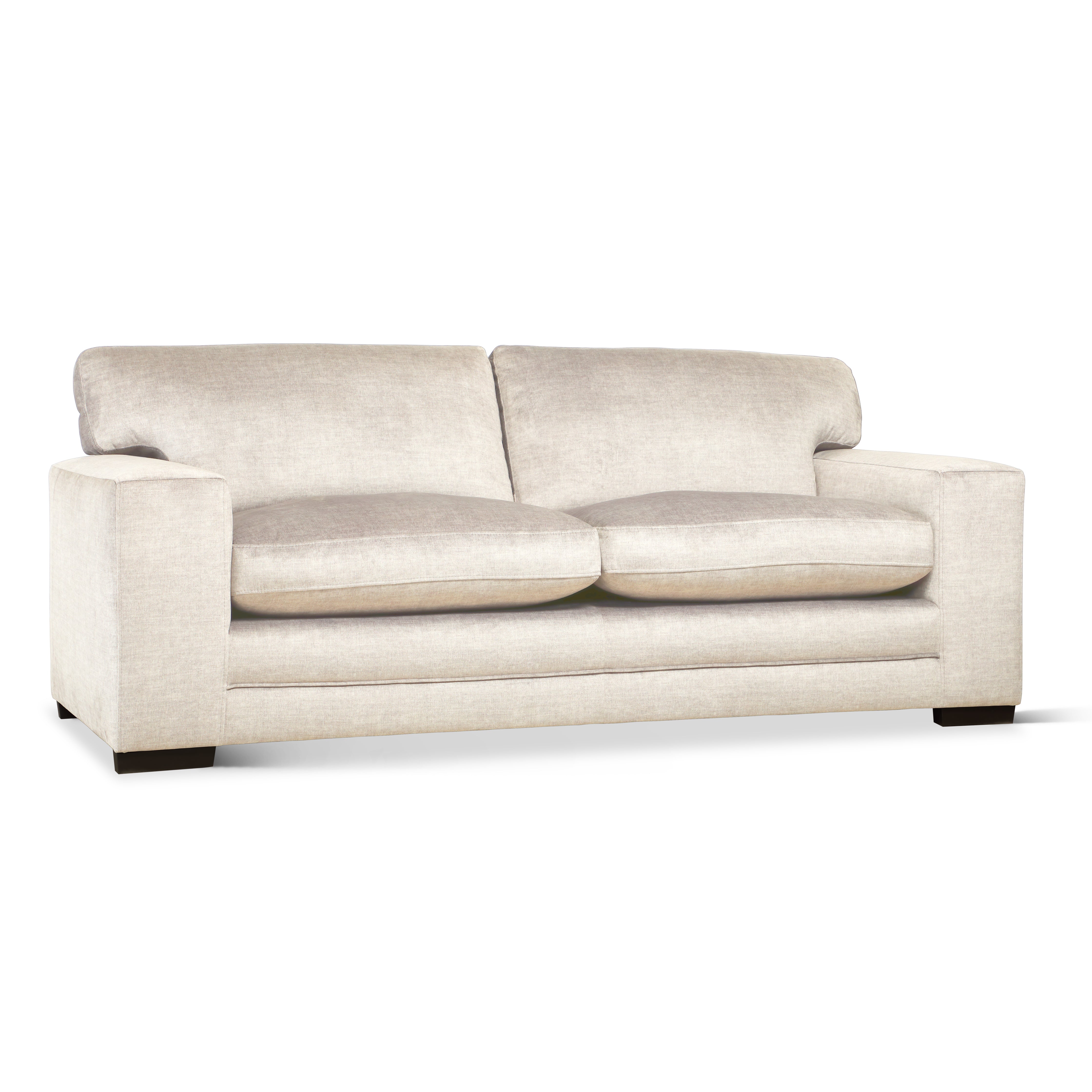 Manhattan 3 Seater Sofa, Ivory Aura Velvet