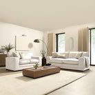 Manhattan 3+2 Seater Sofa Set, Ivory Aura Velvet