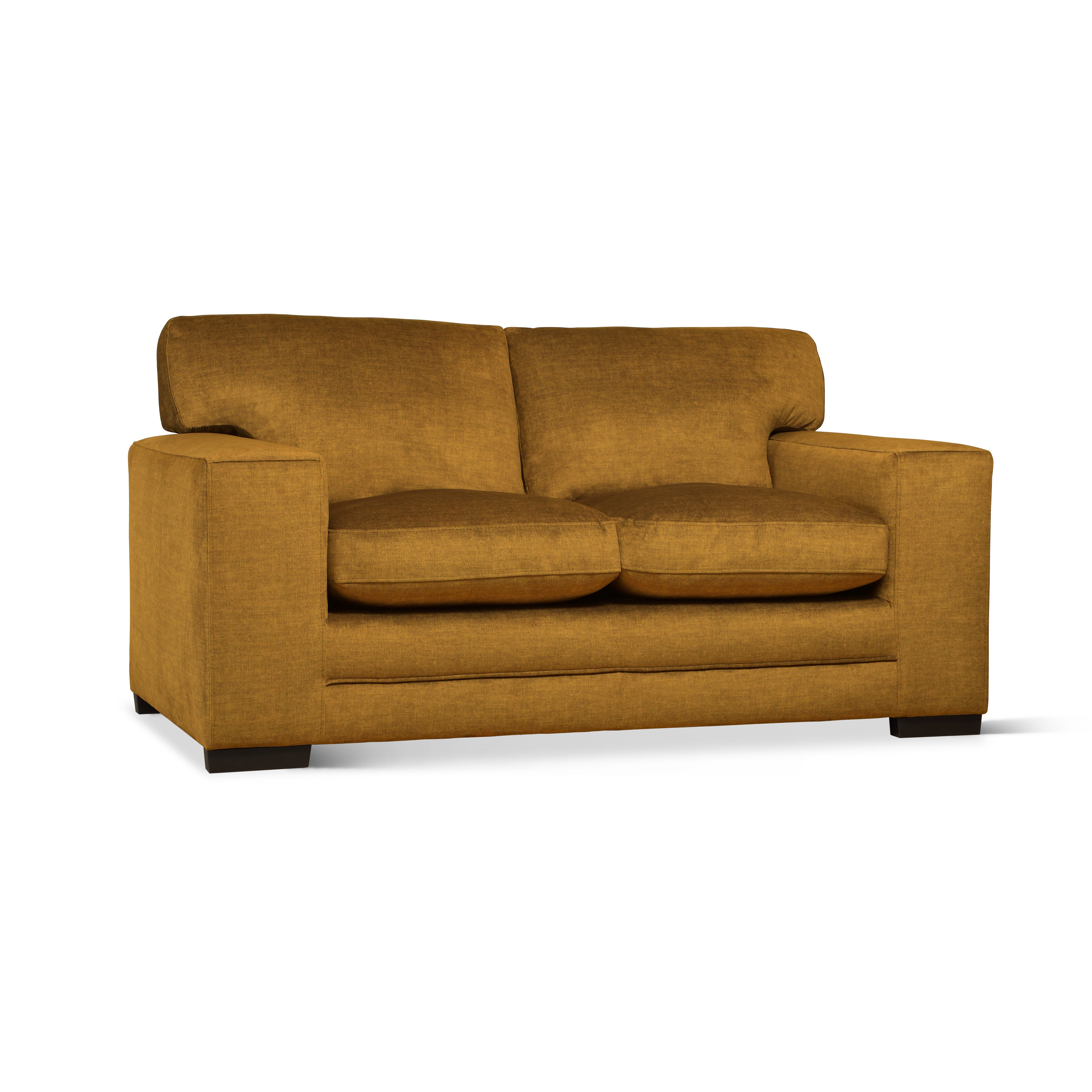 Manhattan 2 Seater Sofa, Mustard Aura Velvet