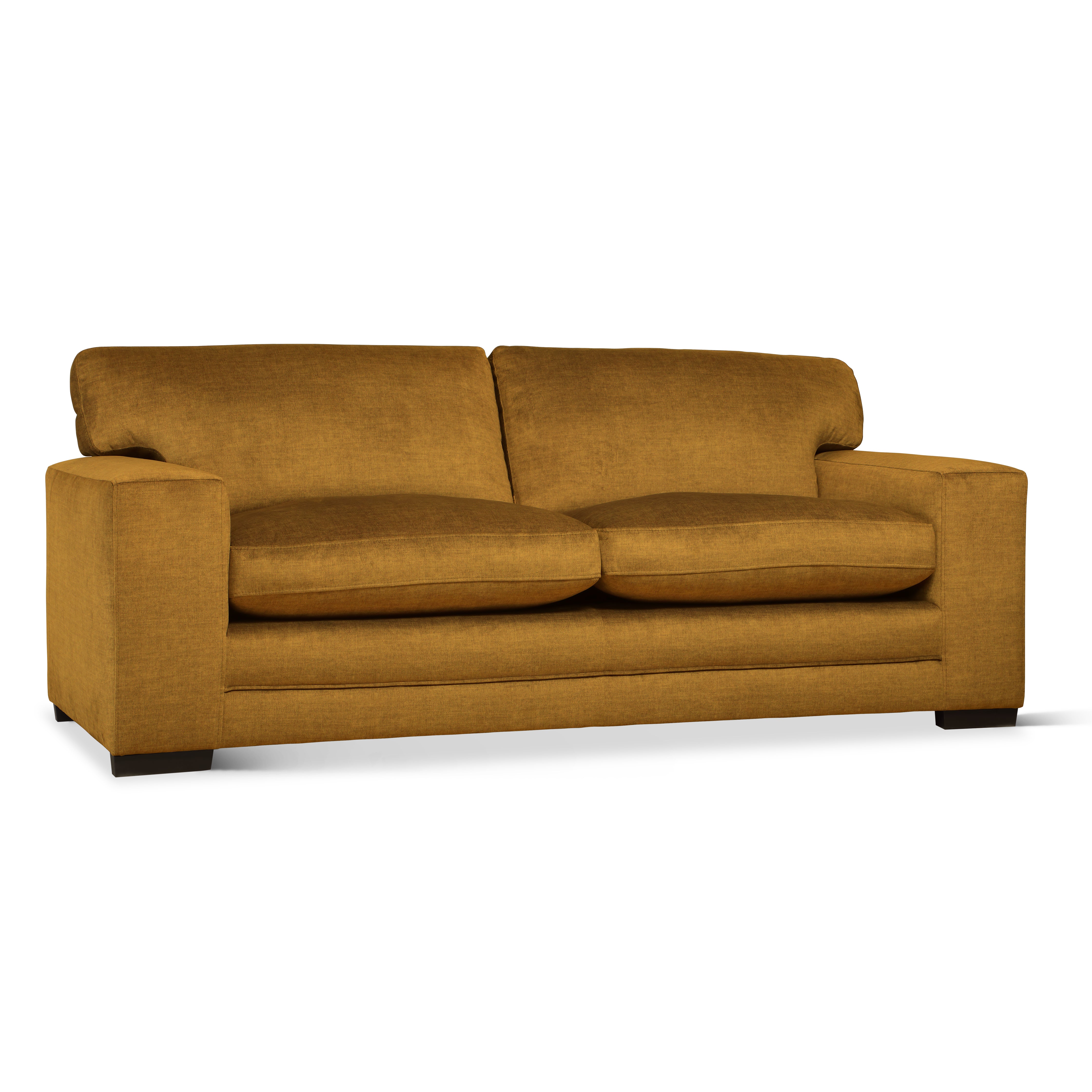 Manhattan 3 Seater Sofa, Mustard Aura Velvet