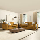 Manhattan 3+2 Seater Sofa Set, Mustard Aura Velvet