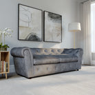 Audley 3 Seater Sofa, Grey Aura Velvet