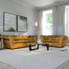 Audley 3+2 Seater Sofa Set, Mustard Aura Velvet