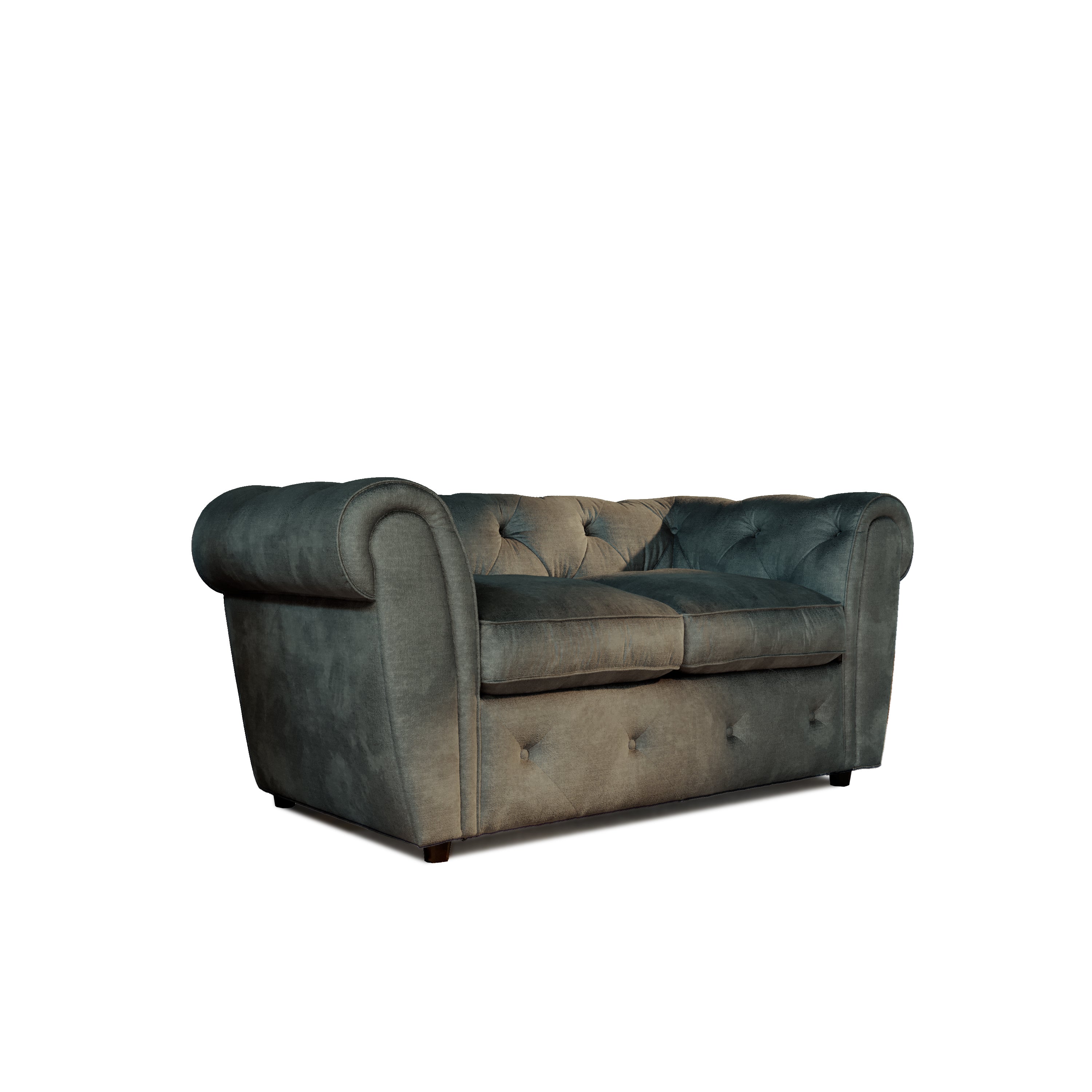 Audley 2 Seater Sofa, Moss Green Aura Velvet