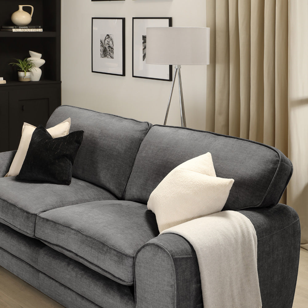 Burford 2 Seater Sofa, Grey Aura Velvet