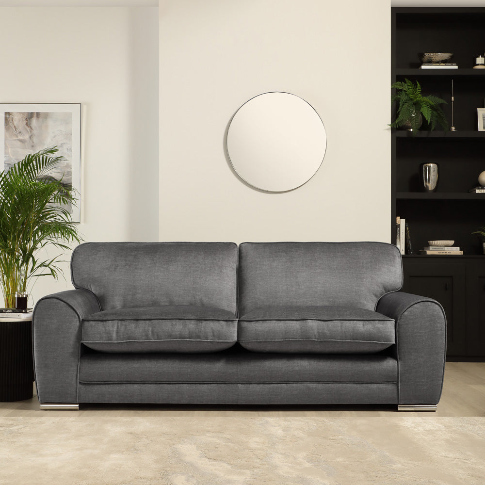 Burford 3+2 Seater Sofa Set, Grey Aura Velvet