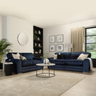 Burford 3+2 Seater Sofa Set, Blue Aura Velvet