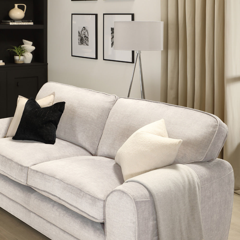 Burford 2 Seater Sofa, Ivory Aura Velvet