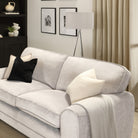 Burford 3 Seater Sofa, Ivory Aura Velvet