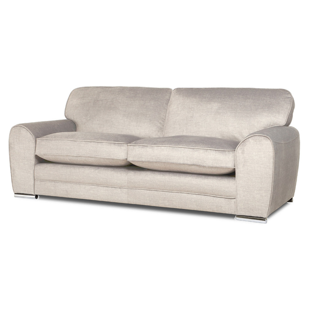 Burford 3 Seater Sofa, Ivory Aura Velvet