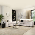 Burford 3+2 Seater Sofa Set, Ivory Aura Velvet