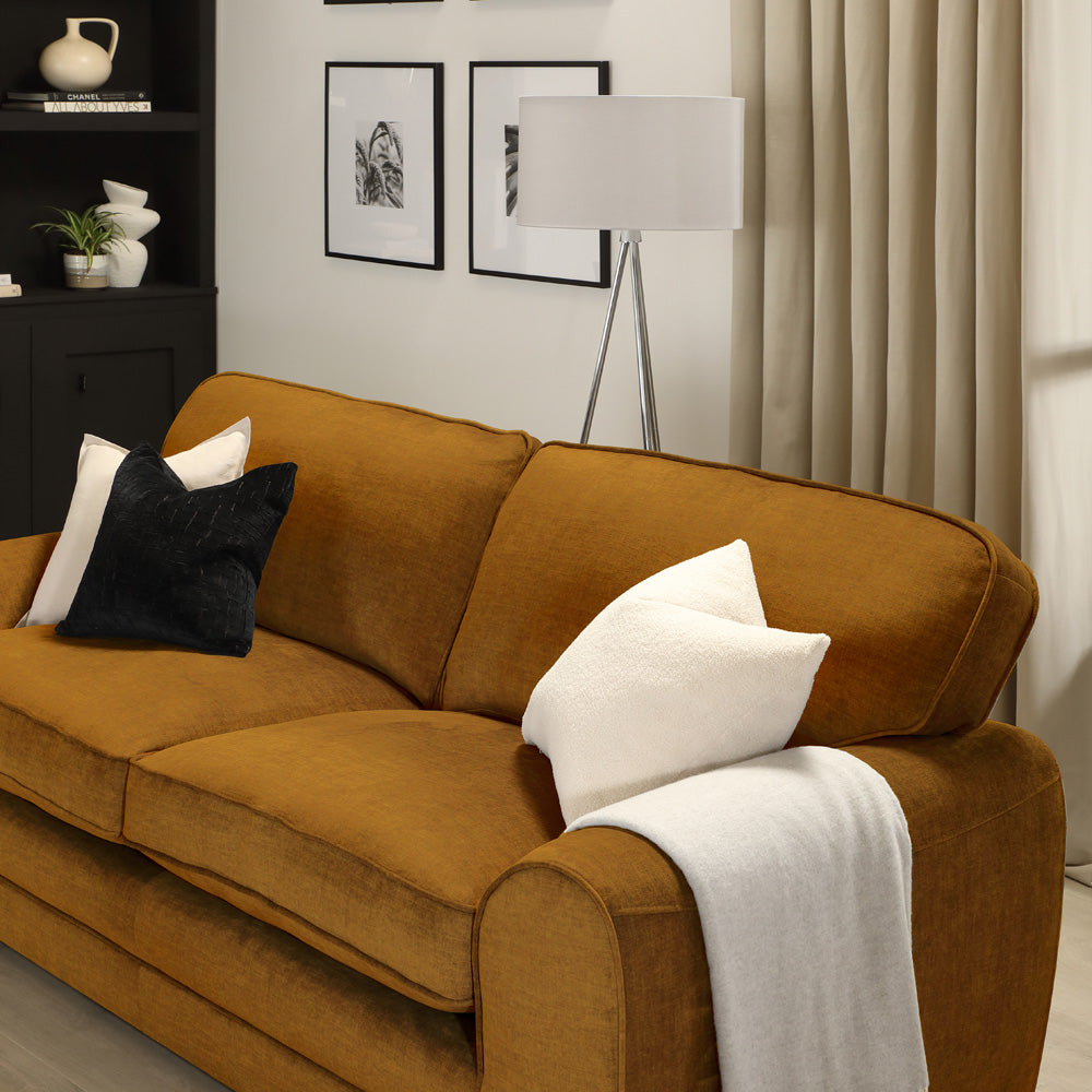 Burford 2 Seater Sofa, Mustard Aura Velvet