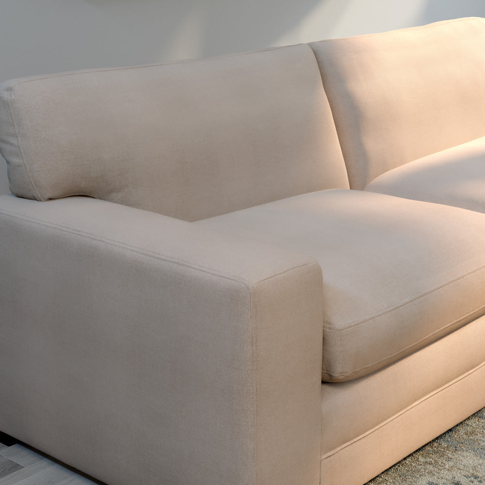 Manhattan 2 Seater Sofa, Beige Fine Linen-Weave