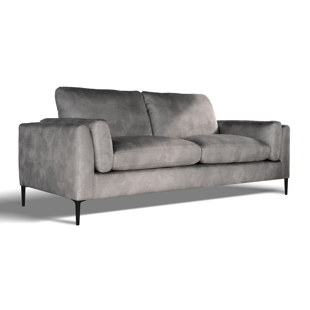 Lucia 3 Seater Sofa, Grey Aura Velvet