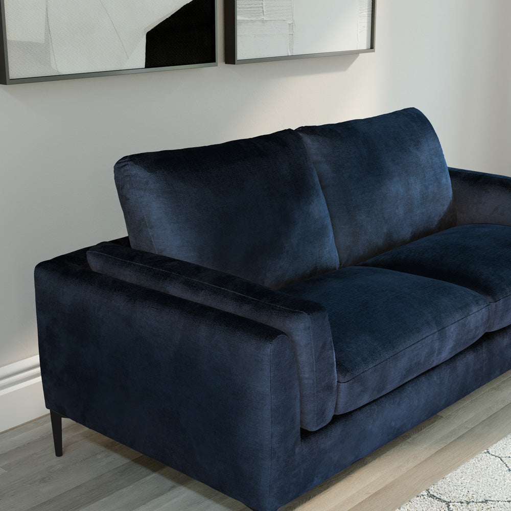 Lucia 2 Seater Sofa, Blue Aura Velvet