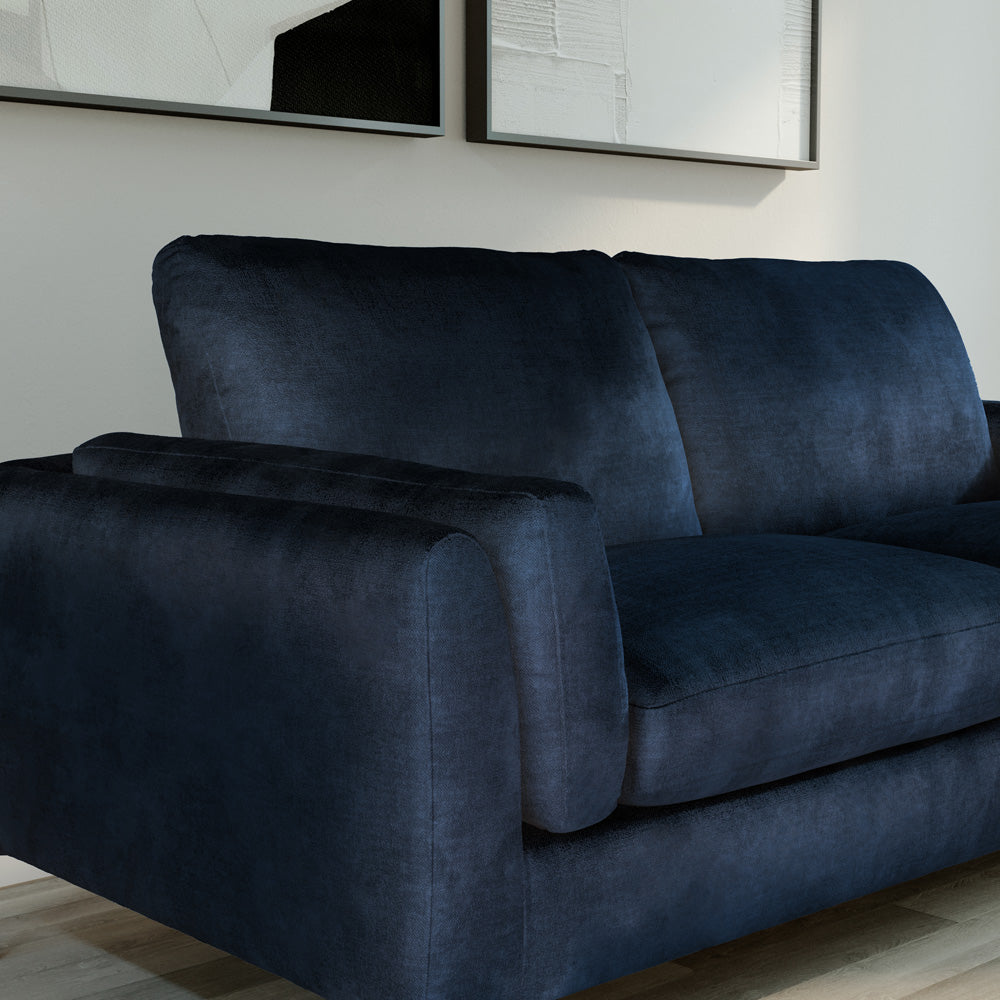 Lucia 2 Seater Sofa, Blue Aura Velvet