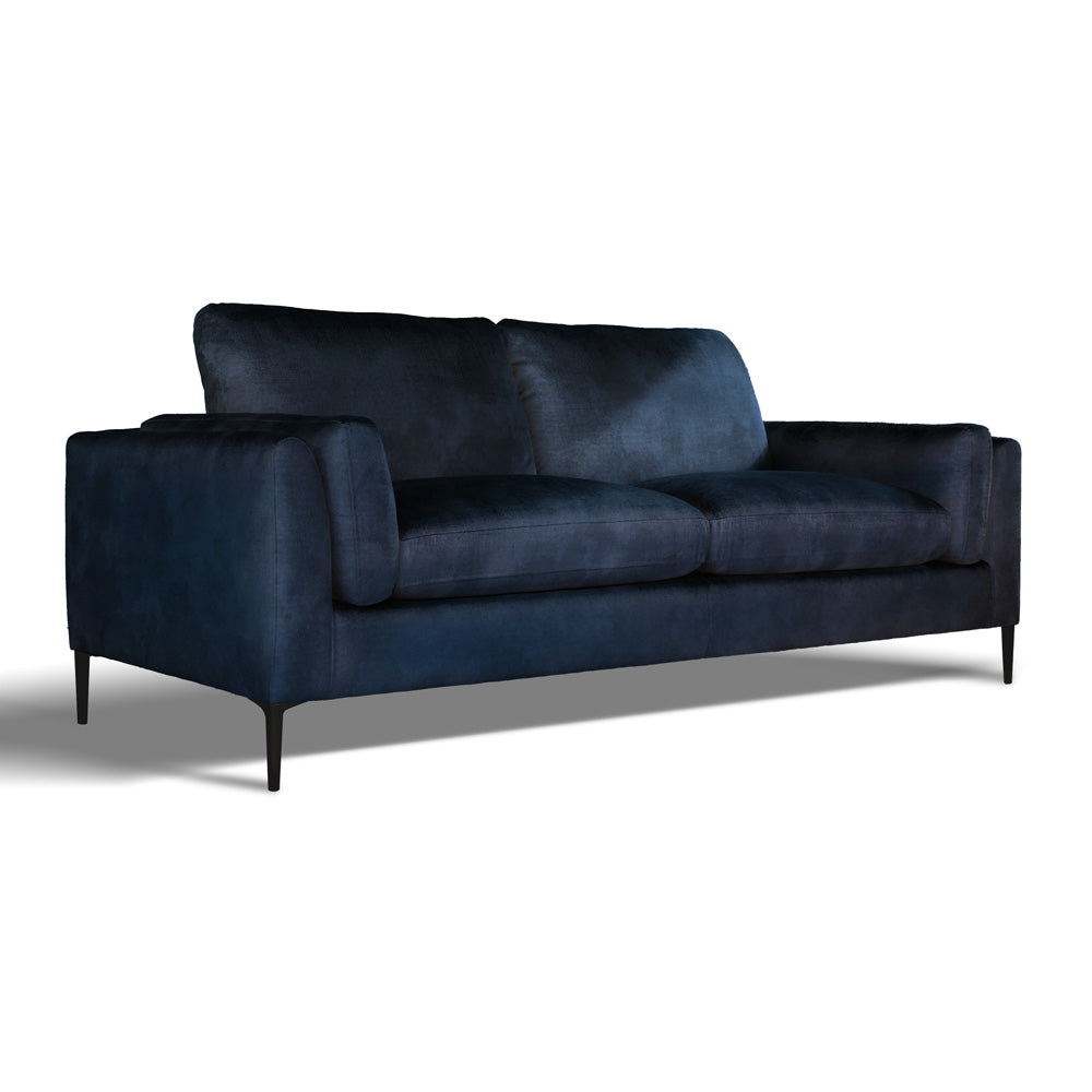 Lucia 3 Seater Sofa, Blue Aura Velvet