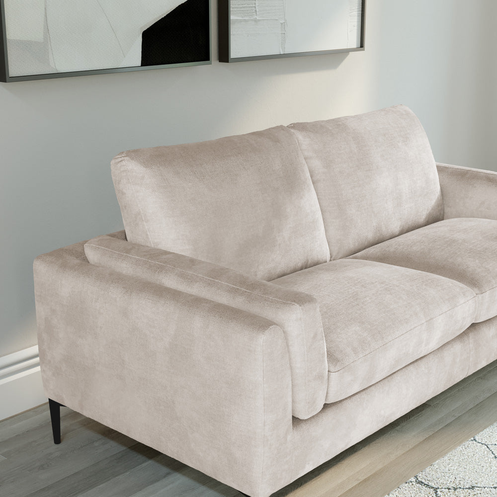 Lucia 2 Seater Sofa, Ivory Aura Velvet