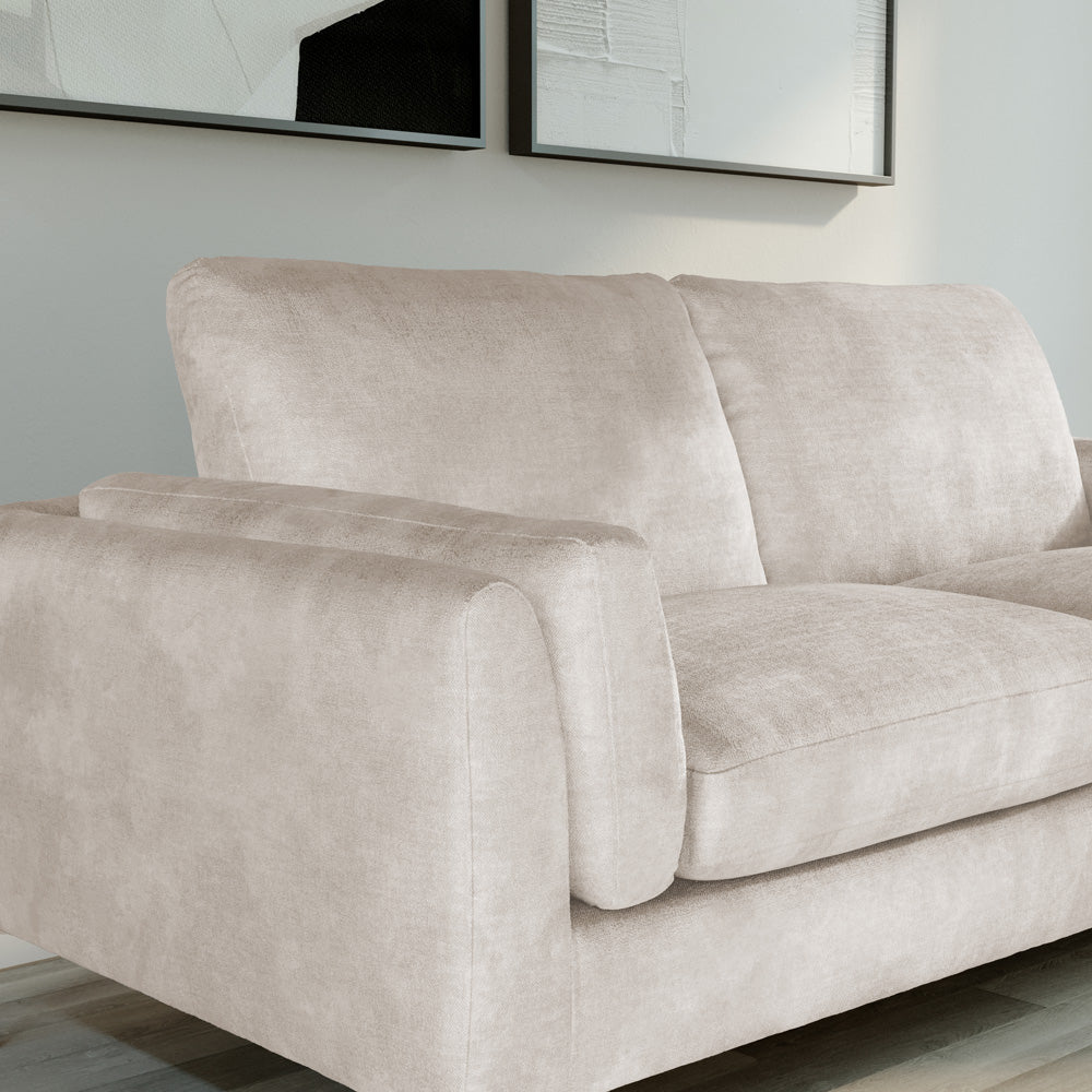 Lucia 2 Seater Sofa, Ivory Aura Velvet