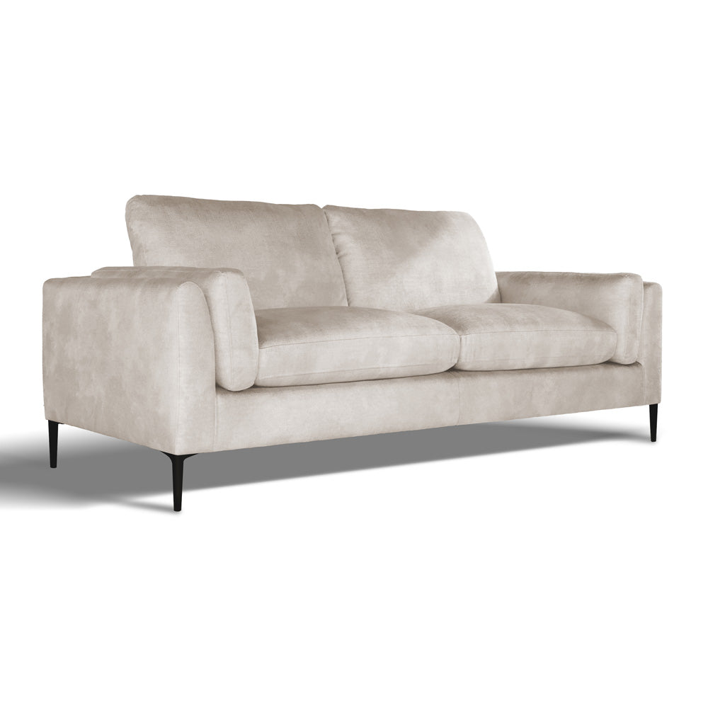 Lucia 3 Seater Sofa, Ivory Aura Velvet