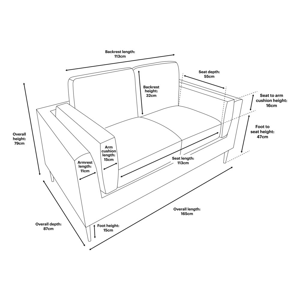 Lucia 2 Seater Sofa, Ivory Aura Velvet