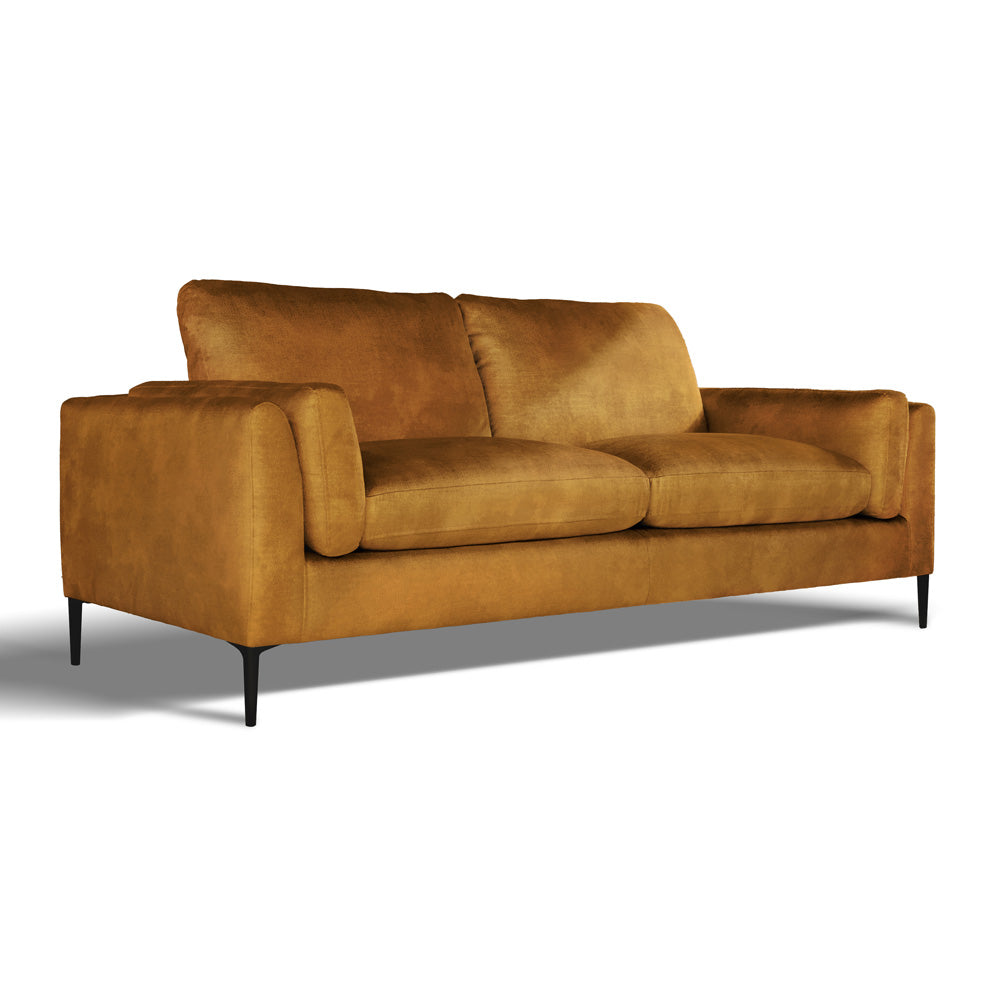 Lucia 3 Seater Sofa, Mustard Aura Velvet