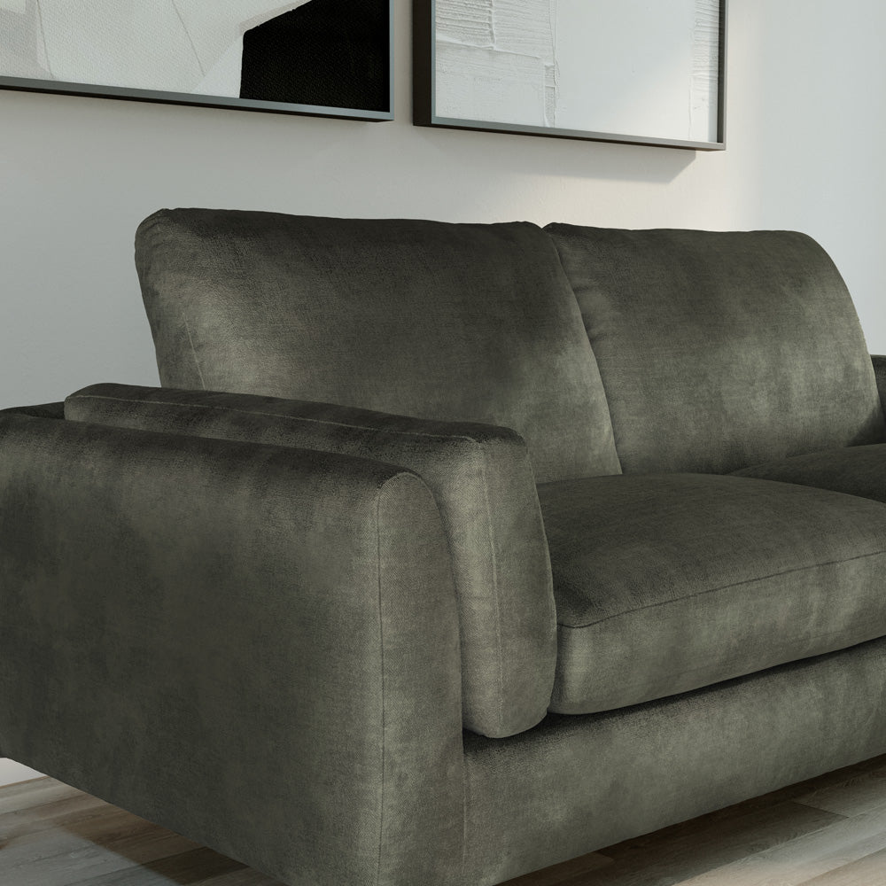 Lucia 2 Seater Sofa, Moss Green Aura Velvet